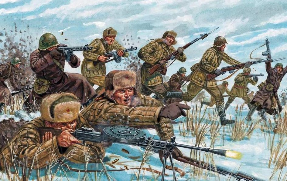 Rava Giuseppe. Советская пехота атакует.