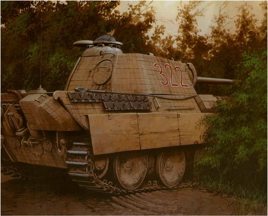 Wróbel Arkadiusz. Танк PzKpfw. V Panther в засаде.