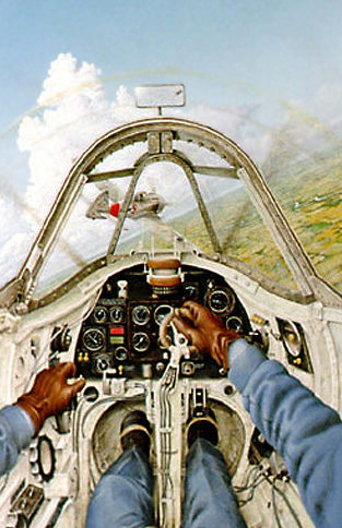 Larsen Layne. В кабине истребителя Spitfire Mk.IIA.
