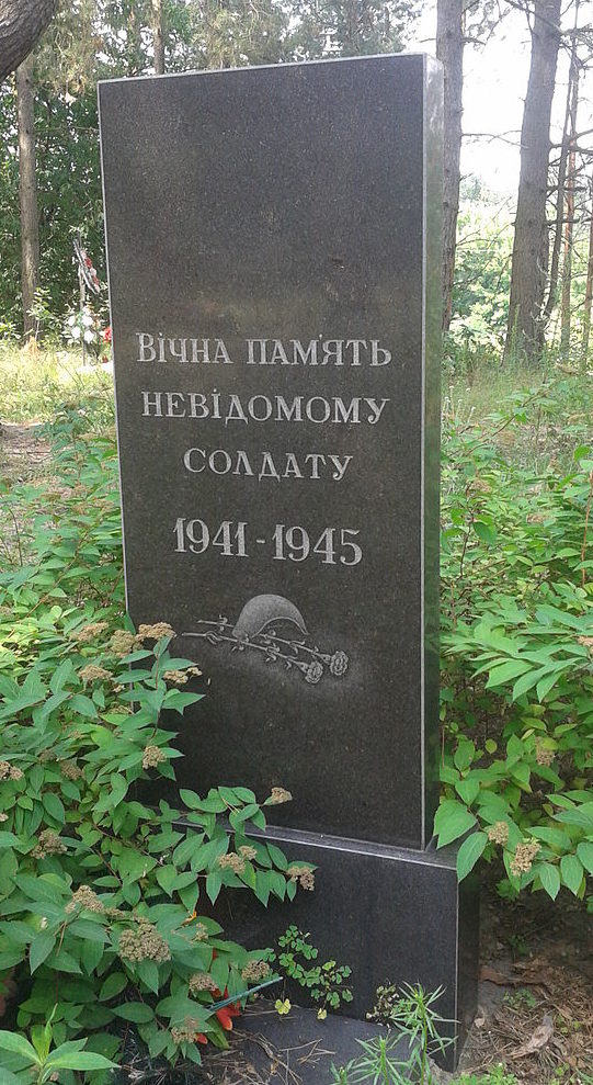 с. Рожовка Броварского р-на. Памятник на углу улиц Парковой и Леси Украинки, установленный на братской могиле воинов, погибших в годы войны. 