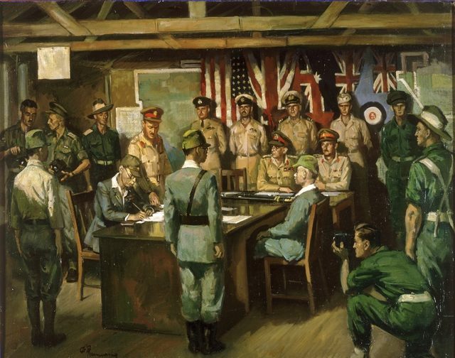 Mainwaring Geoffrey. Подписание капитуляции 8 сентября 1945 г.
