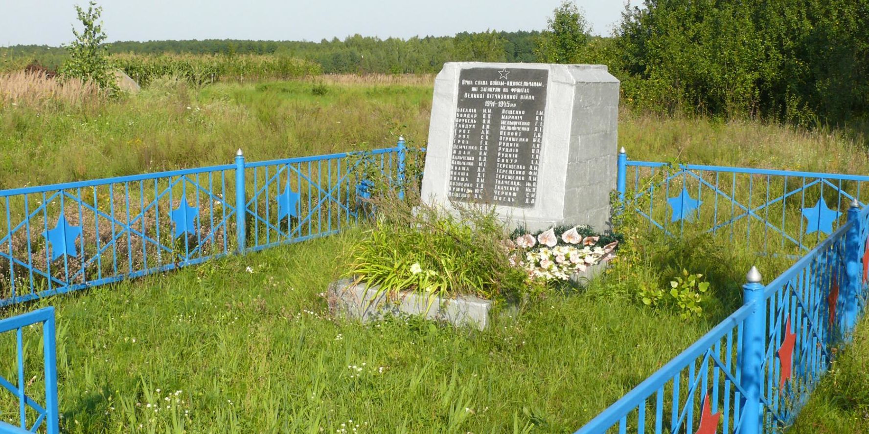 с. Петровское Вышгородского р-на. Памятный знак погибшим односельчанам.