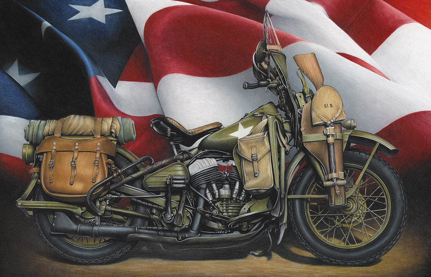 McKeand Russell. Мотоцикл WLA Harley Davidson.