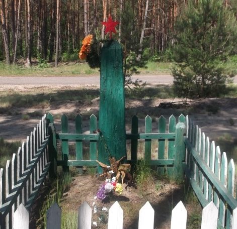 с. Ровжи Вышгородского р-на. Обелиск на братской могиле советских воинов, погибших в годы войны.