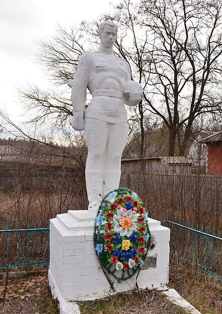 с. Рудня-Дымерская Вышгородского р-на. Памятник, установленный на братской могиле, воинов, погибших в годы войны. 