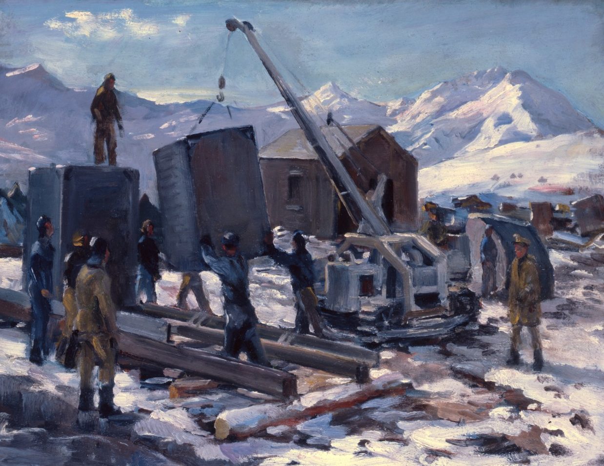 Draper William. Лагерь военных строителей на Аляске.