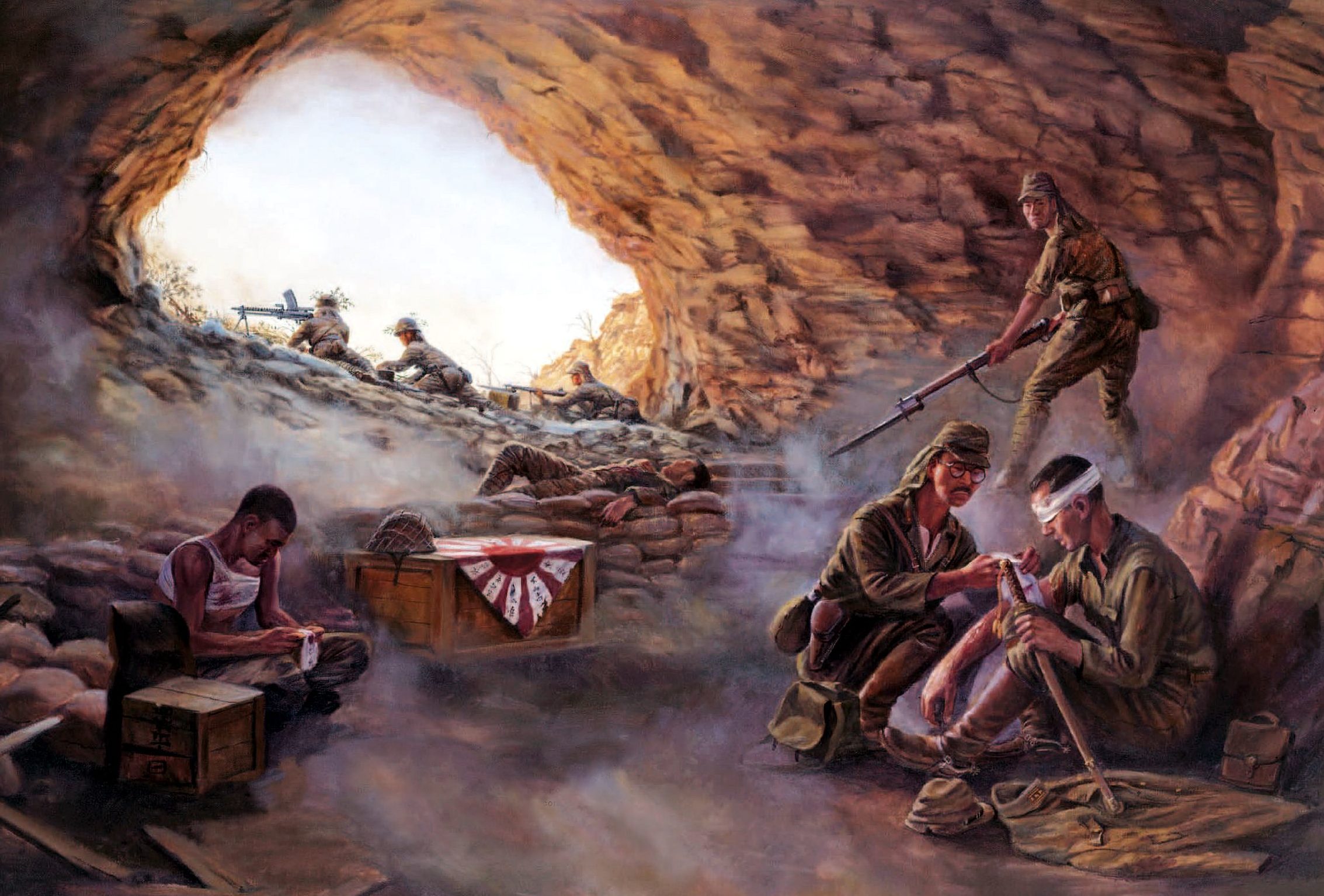 Laurier Jim. Японские солдаты в пещерах.