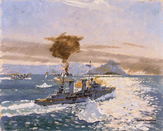 Norton Frank. Крейсер «Sydney» ведет бой с итальянскими крейсерами.