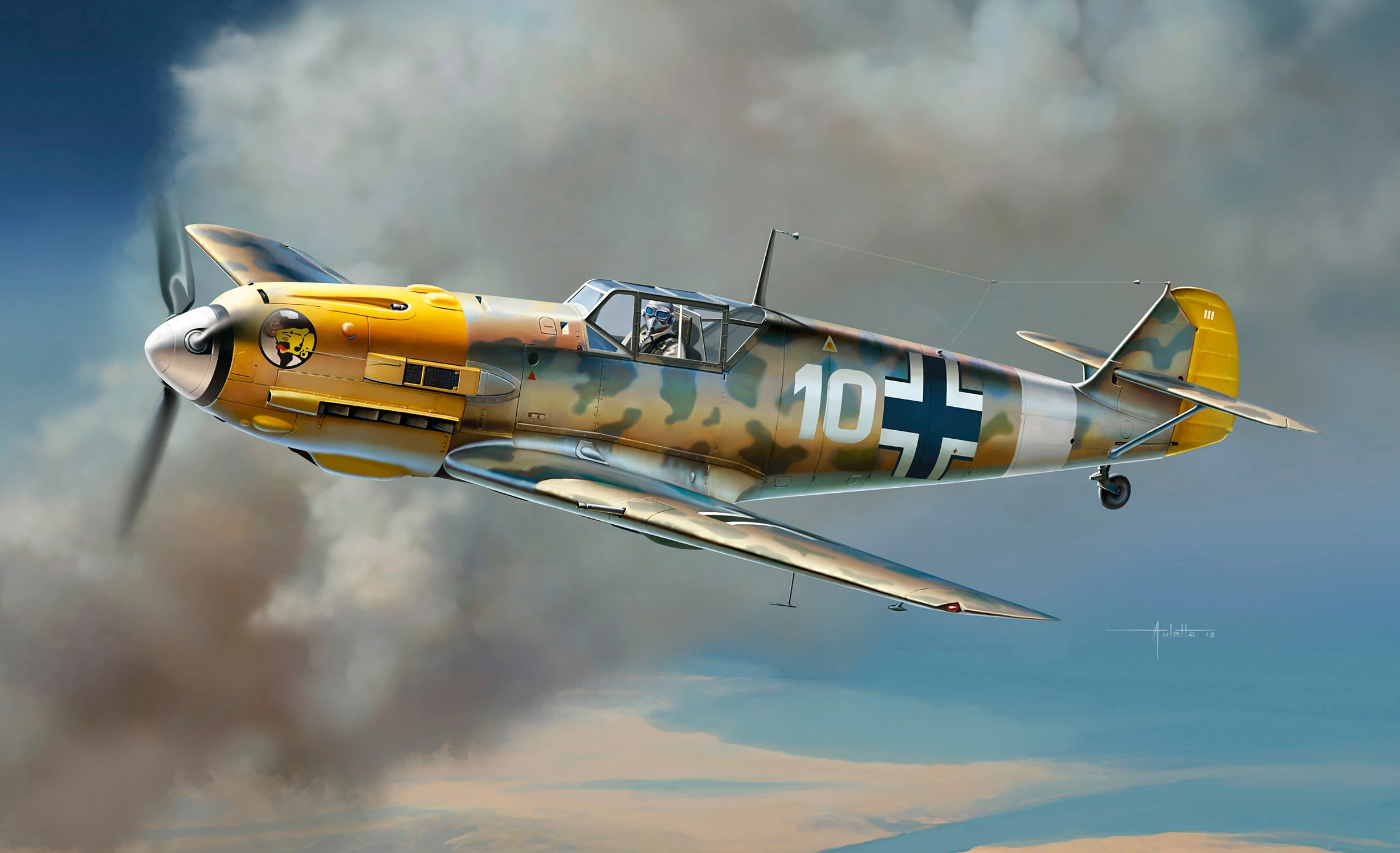 Auletta Vincenzo. Истребитель Bf-109 E-7 Tropical Version.