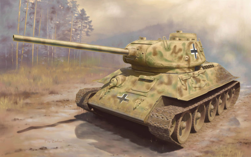 Zierfuss Filip. Трофейный танк Panzerkampfwagen T-34/85.