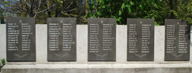 Мемориальные доски с именами погибших.