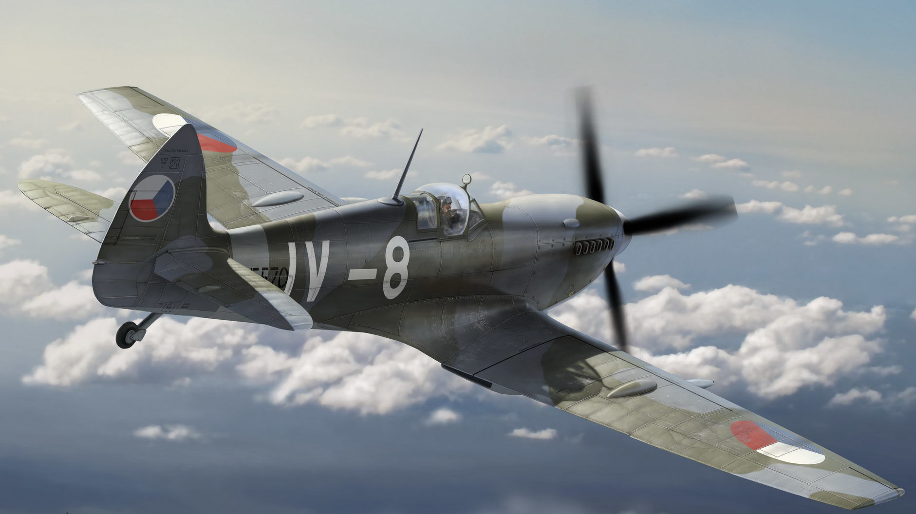 Borecka Katerina. Истребитель Spitfire Mk.IX.
