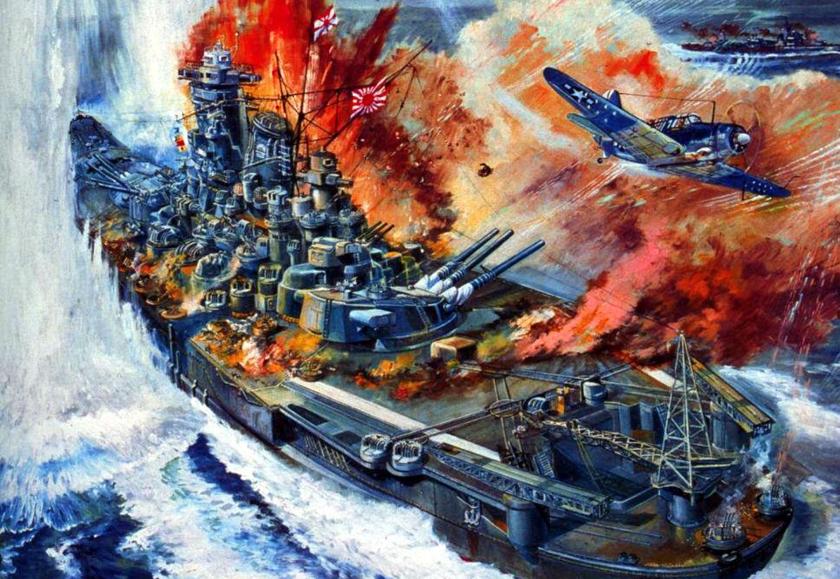 Komatsuzaki Shigeru. Атака на линкор «Yamato».