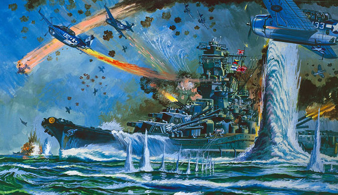 Komatsuzaki Shigeru. Атака на линкор «Yamato».