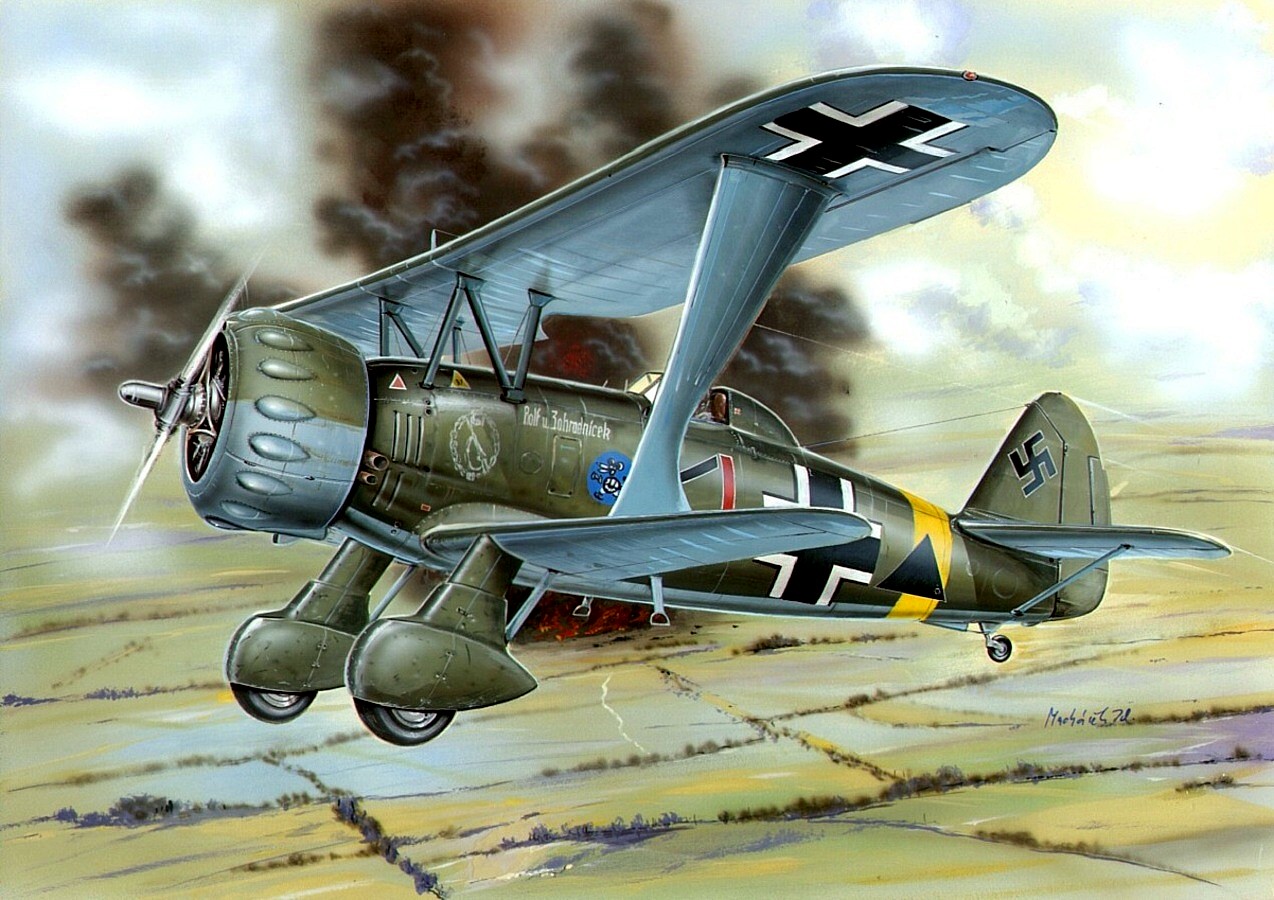 Machácek Zdenek. Пикирующий бомбардировщик Henschel 123 B-1.