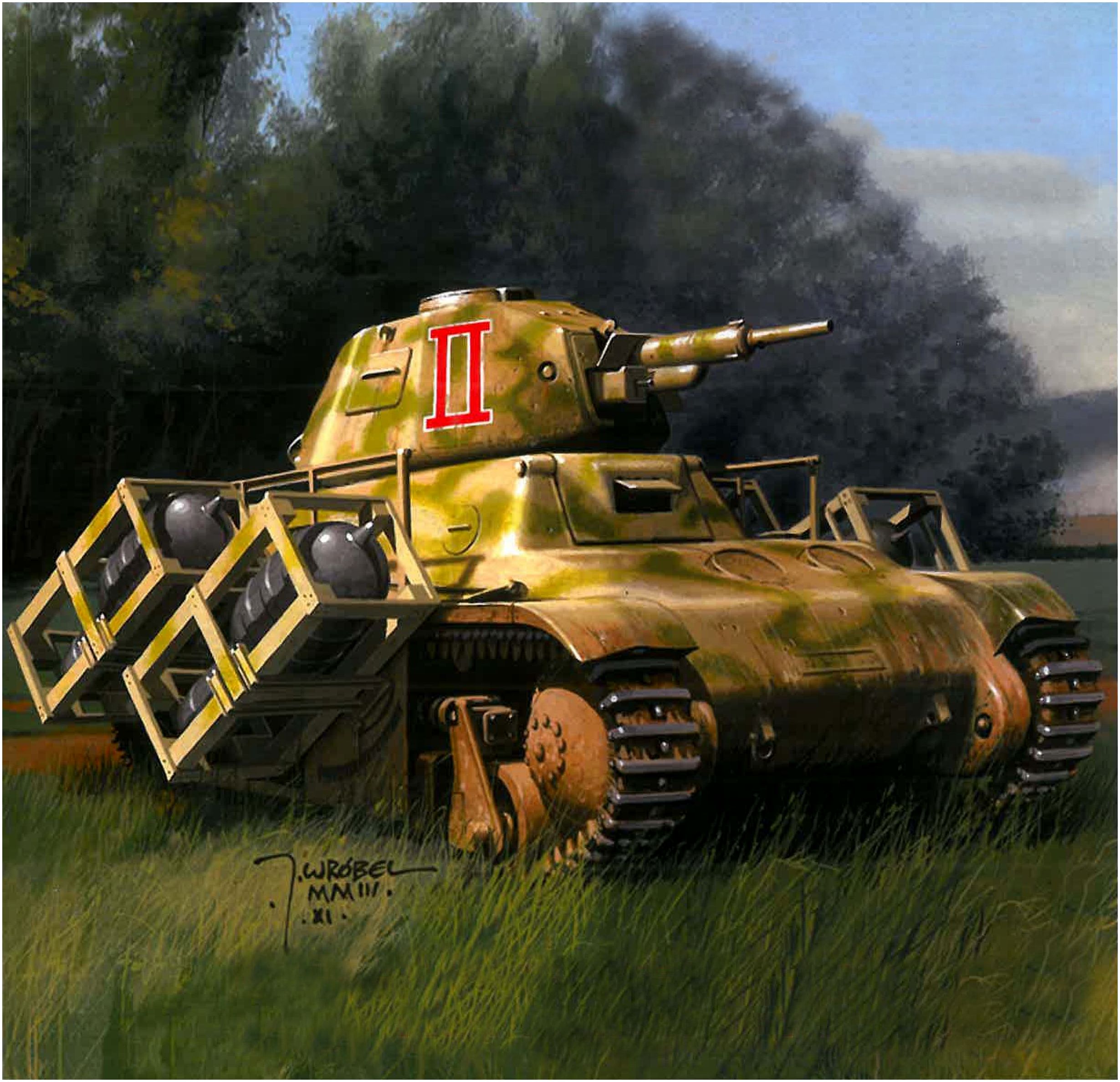 Wrobel Jaroslaw. Танк Н-39 с 28-cm.установкой WurfGerät 40.