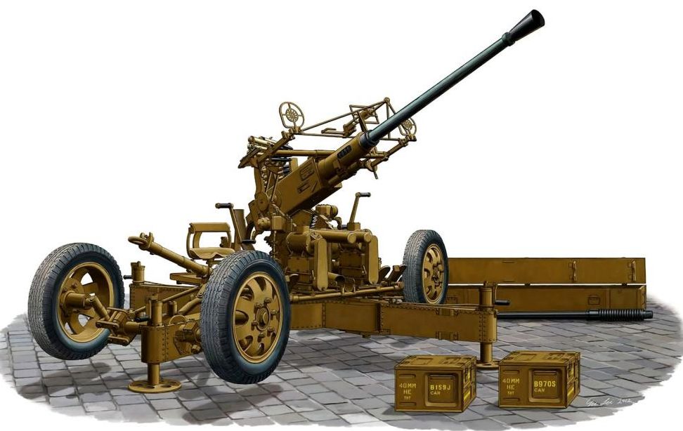 Su Lei. Зенитное орудие 40-mm Bofors AA QF Mk.I.