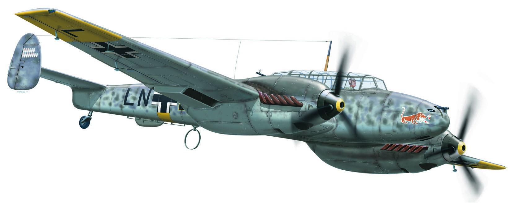 Štěpánek Petr. Истребитель Messerschmitt Bf-110E.