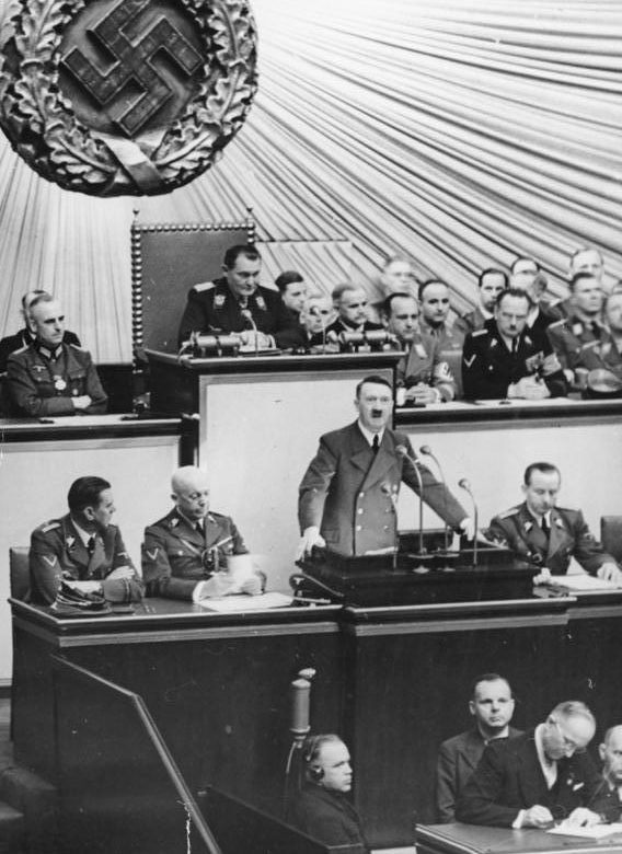 Выступление Гитлера на заседании Рейхстага. Берлин.1939 г.