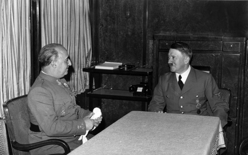 Адольф Гитлер с Франсиско Франко. Андай. 1940 г.