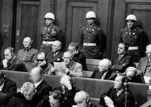 Вильгельм Фрик на Нюрнберском процессе. 1945 г.