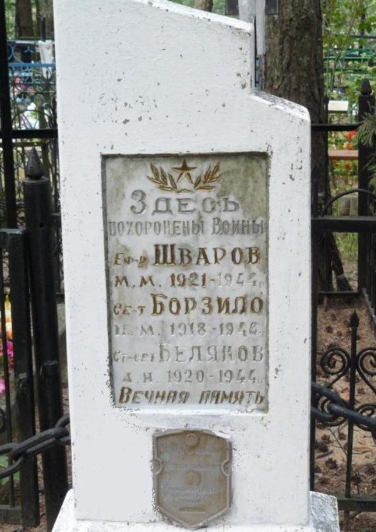 ст. Ясень Осиповичского р-на. Памятник установлен в 1967 году на братской могиле, в которой похоронено 3 воина, погибших в 1944 году. 