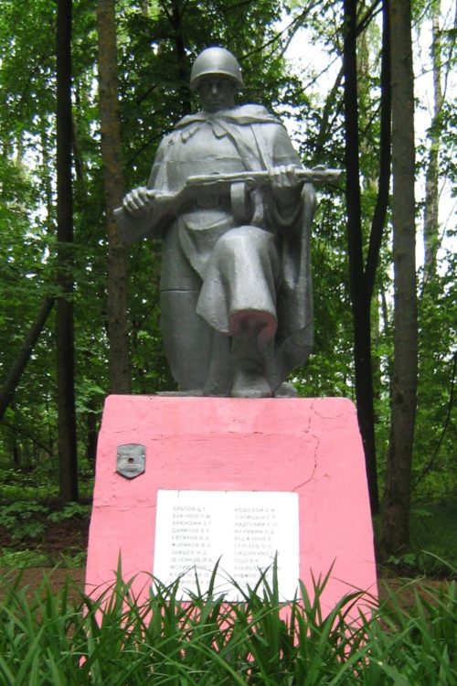 д. Сластены Дрибинского р-на. Памятник, установленный на братской могиле, в которой похоронено 22 советских воинов.