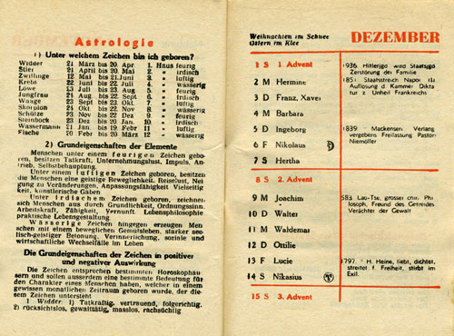 Карманный календарь для високосного года 1940.