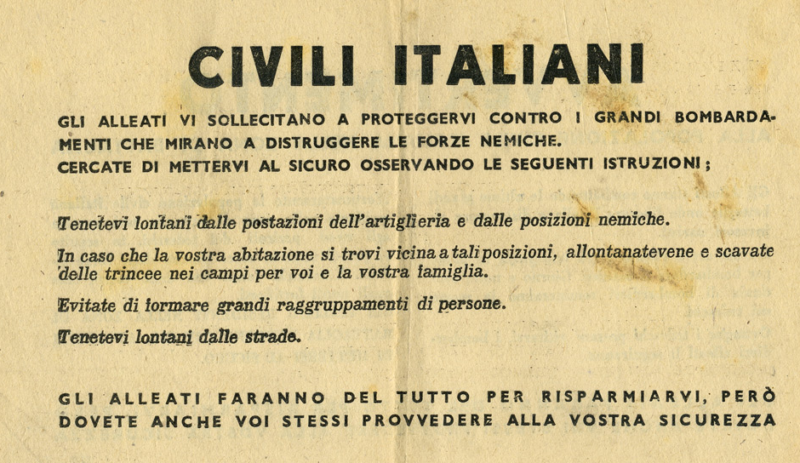 Предупреждение итальянским гражданам.
