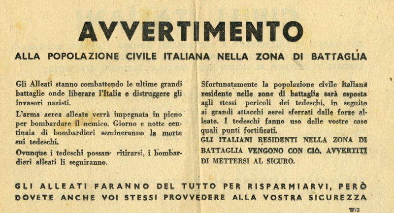 Предупреждение итальянским гражданам.
