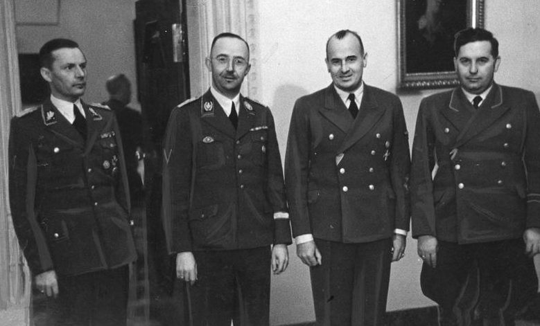 Ганс Франк, Вильгельм Крюгер, Генрих Гиммлер и Йозеф Бюлер. 1942 г. 