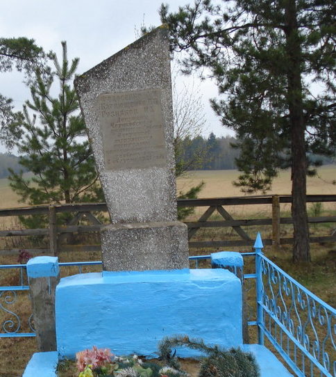 д. Веремейки Чериковского р-на. Памятник, установленный на братской могиле, в которой похоронено 3 советских воина.