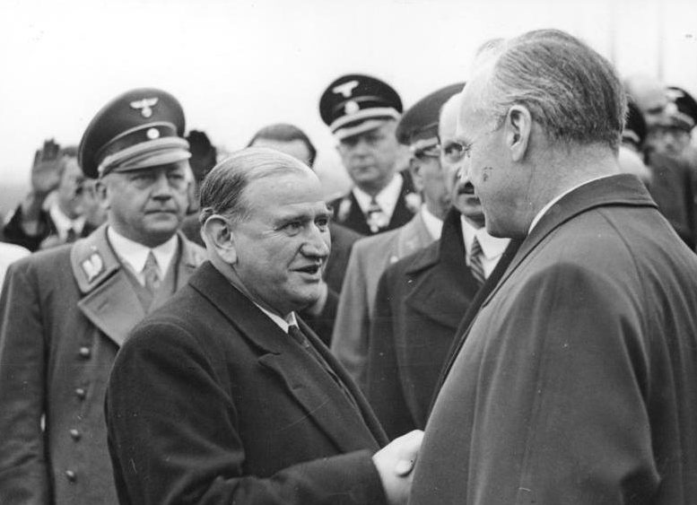 Иоахим Риббентроп и Эдуар Даладье. Мюнхен. 1938 г.