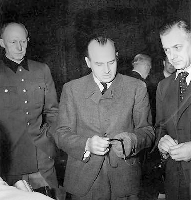 Ганс Франк на Нюорнберском процессе. 1945 г.