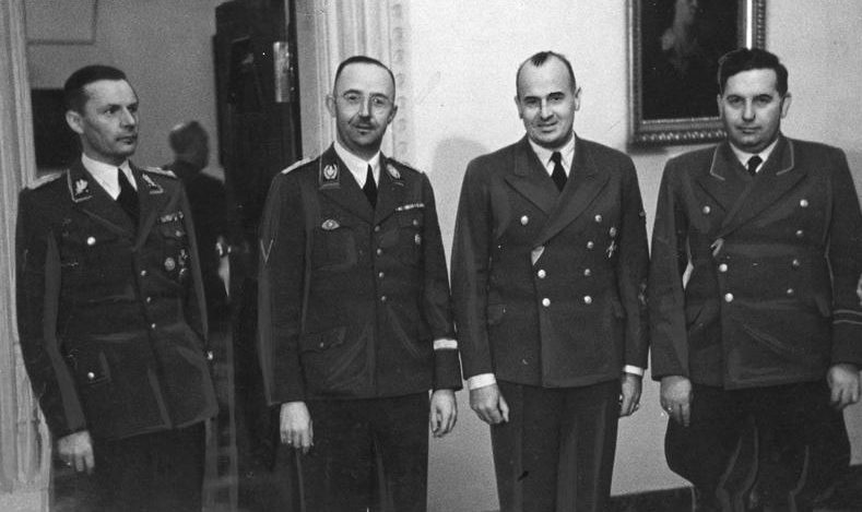 Фридрих Крюгер, Генрих Гиммлер, Ганс Франк и Йозеф Бюлер. 1942 г.