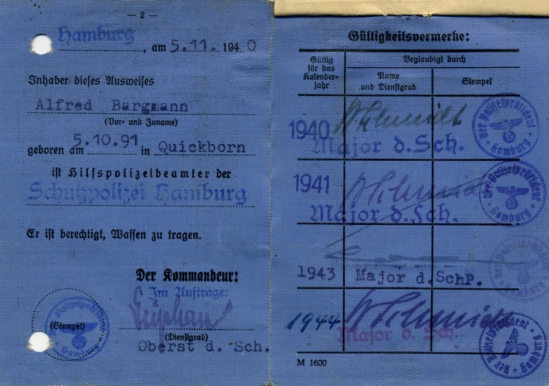 Удостоверения полицейского Гамбурга.