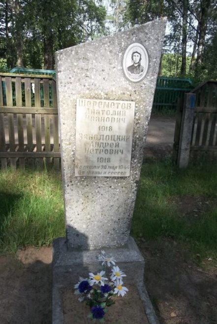 д. Сидоровичи Могилевского р-на. Братская могила на сельском кладбище, в которой похоронено 2 воина.