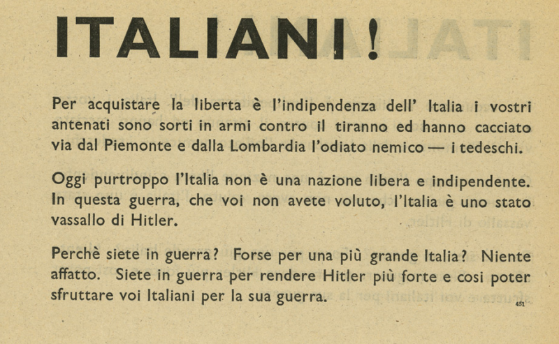 Чтобы обрести свободу и независимость Италии …