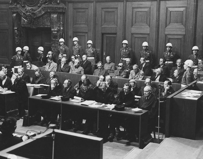 Фриц Заукель на Нюрнберском процессе. 1946 г.