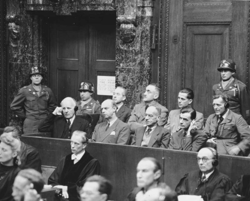 Вальтер Шелленберг на Нюрнберском процессе. 1947 г.