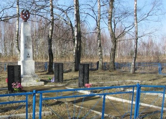 д. Петуховка Чаусского р-на. Братская могила на краю деревни, в которой захоронено 393 воина.
