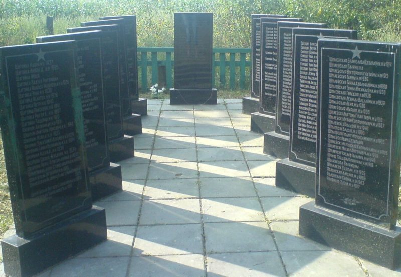 д. Осовок Осиповичского р-на. Памятник установлен в 2005 году на братской могиле, в которой похоронено 228 мирных жителей, расстрелянных и сожженных в деревни 8 января 1943 года.