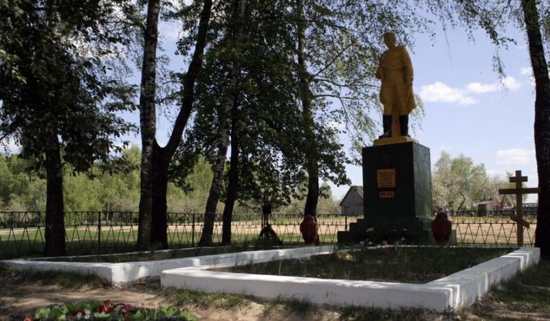 д. Обидовичи Бобруйского р-на. Памятник, установленный на братской могиле советских воинов.