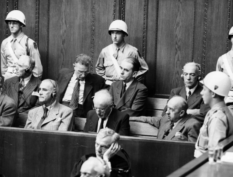 Вальтер Функ на Нюрнберском процессе.1 945 г.