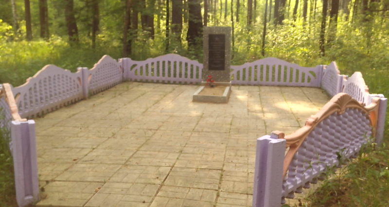 д. Марьина Буда Краснопольского р-на. Памятник, установленный на братской могиле, в которой похоронено 3 советских воина, погибших в годы войны.