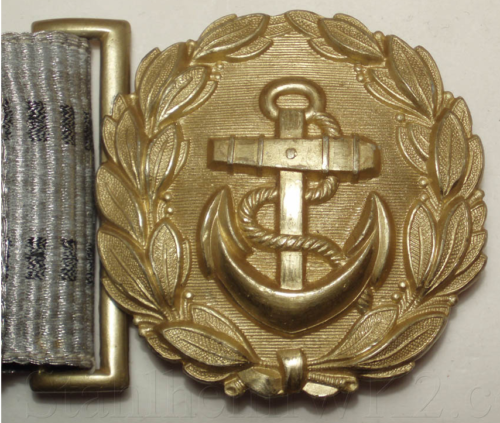 Парадный ремень и золотистая пряжка офицера плавсостава Кригсмарине, диаметром 58 мм.
