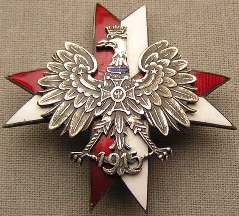 Аверс и реверс полкового знака 1-го Креховецкого уланского полка им. полковника Болеслава Мощчицкого. 