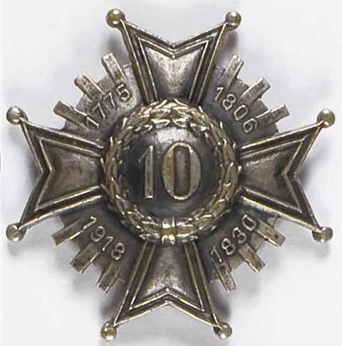Солдатский полковой знак 10-го пехотного полка. 
