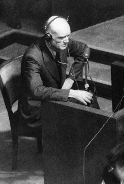 Эрвин Лахузен на Нюрнбергском процессе. 1946 г.