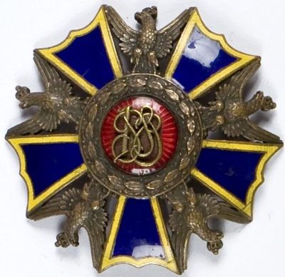 Аверс и реверс офицерского полкового знака 18-го пехотного полка.